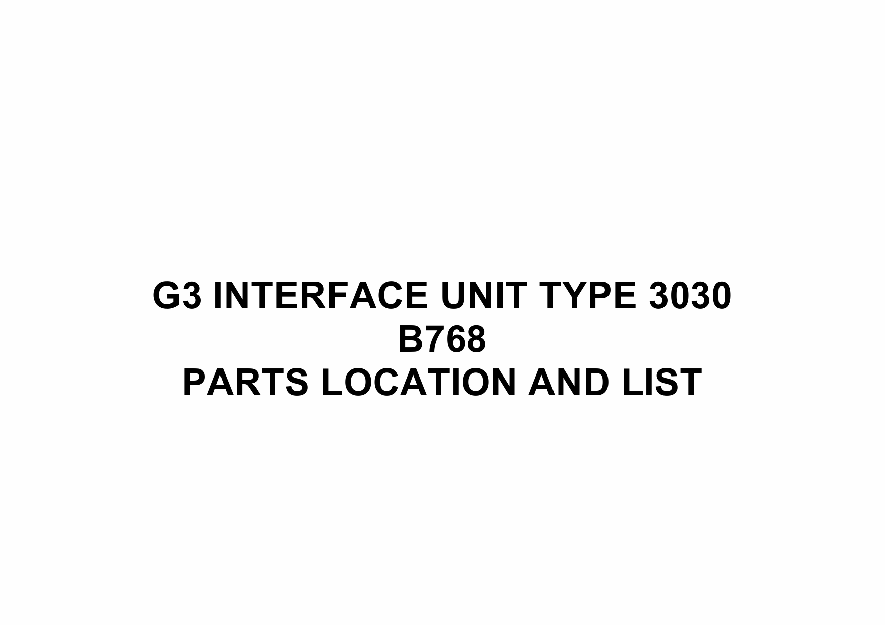 RICOH Options B768 G3-INTERFACE-UNIT-TYPE-3030 Parts Catalog PDF download-1